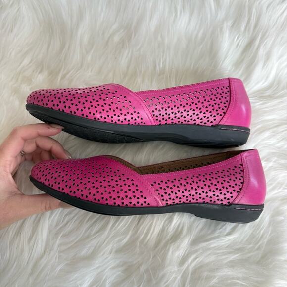 Dansko | Neely Flats Pink Perforated Leather Comfort Cut-Out Ballet Fuchsia 39 9 - Picture 7 of 9